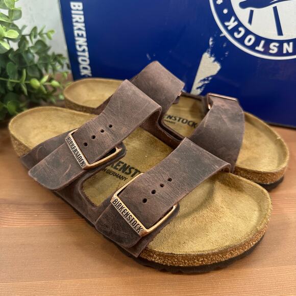 Birkenstock Arizona Oiled Leather Habana Sandals Size 37 US W6/M4 0052531 - Picture 2 of 10